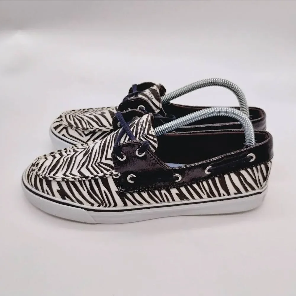 Sperry Top Sider Zebra Print Boat‎ Shoes Womens Size 9.5 M Sperry Casual Shoes